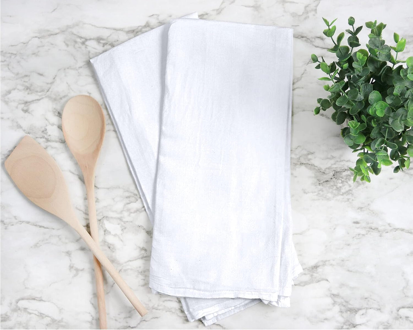 24 Pack 28x28 Inch, 100% RUVANTI Flour Sack Towels Cotton Tea Towel, Reusable, Machine Washable, Absorbent BarTowels