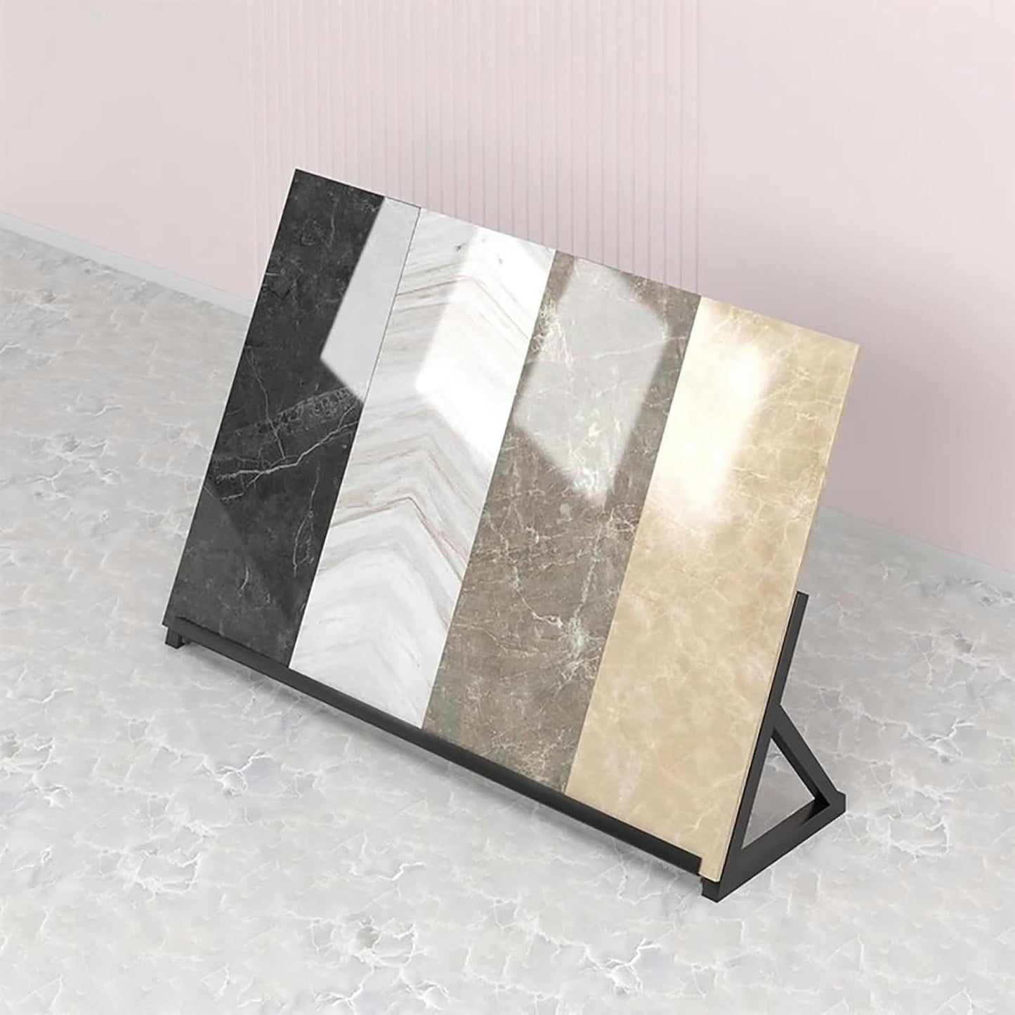 LGEOELIAS Wooden Floor Sample Display Rack,Ceramic Tiles Floor Porcelain Display Shelf,Floor Tile Display Rack,Porcelain Tile Sample Show Holder for Retail Stores