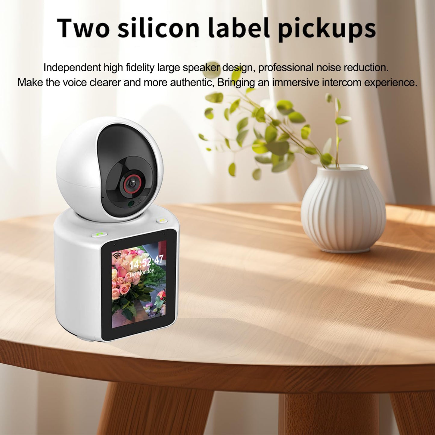 Video Calling Camera with 2.8 inch HD Screen Voice Assistant, 1080P Indoor Home Security Camera, Indoor Home Pet/Nanny/Baby/Elder/Dog Camera with Phone App