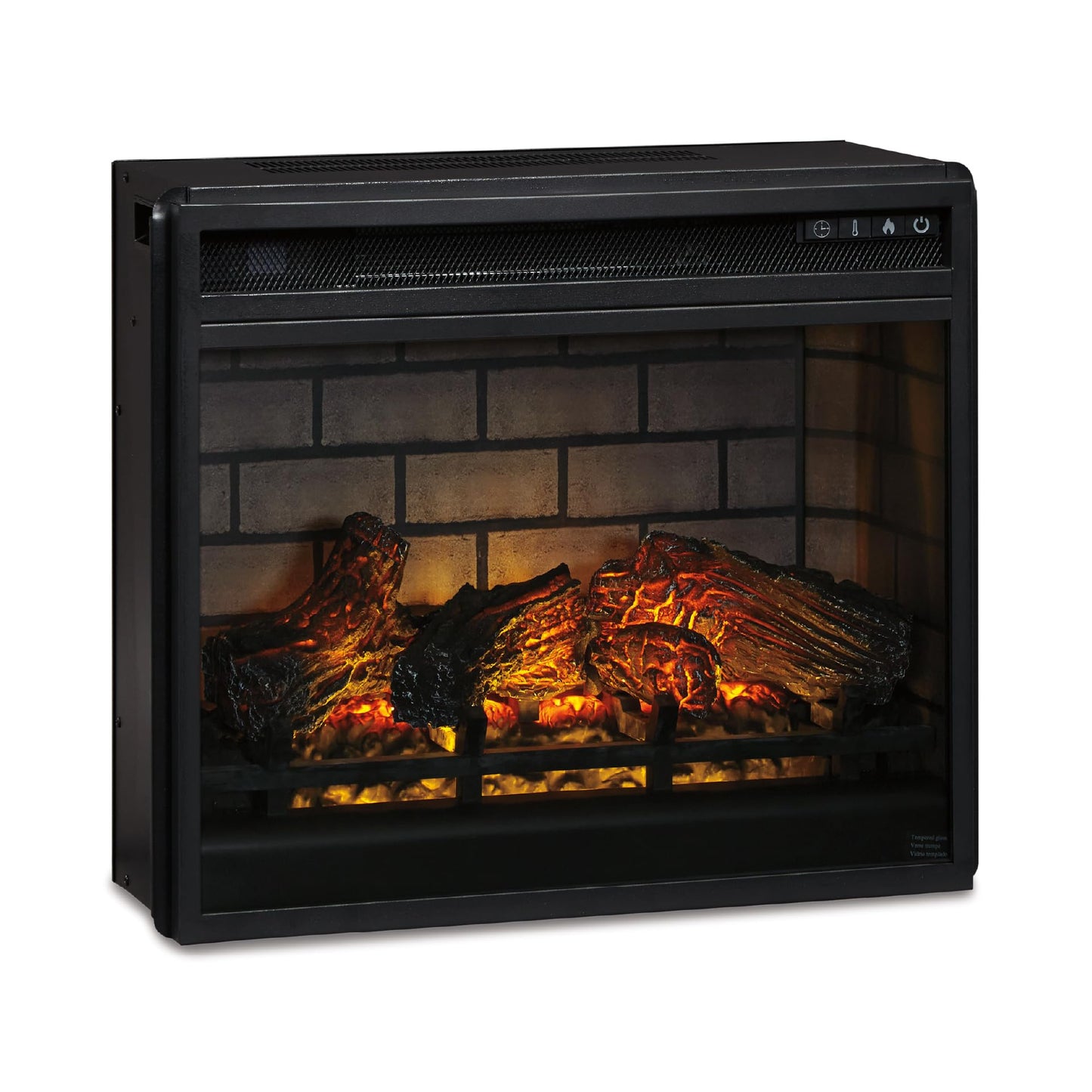 Signature Design by Ashley 24" Electric Infrared Fireplace Insert with Remote Control, Black