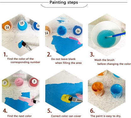 ldazao Paint By Numbers Kit for Adults Beginner Mushroom Paint By Number Kits On Canvas Mushrooms Forest Adults' Paint-By-Number Kits DIY Oil Painting Kits for Gift Wall Decor 16x20 Inch