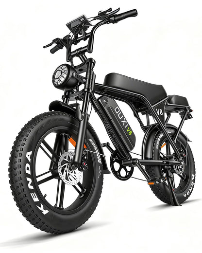 OUXI V8 Electric Bike for Adults, Ebike with15.6AH Removable Battery Max 60Miles, 20" Electric Dirt Bike Dual Disc Brakes, 7-Speed Gear, Electric Motorcycle for Commuting & Off-Road