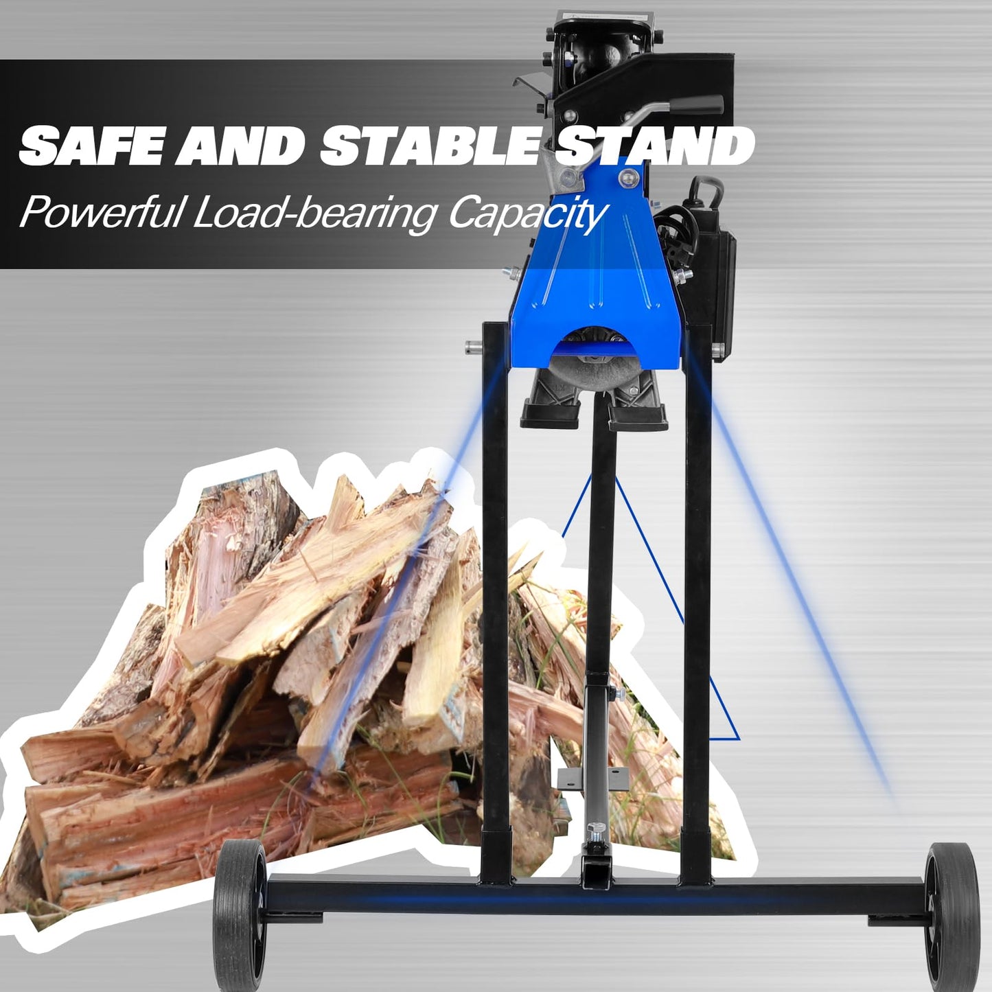 BILT HARD 6.5 Ton Electric Log Splitter with Stand - 15 Amp Motor Wood Splitter with Hydraulic Ram, Electric Firewood Splitting Machine Firewood Processing, Home Heating, and Yard Maintenance