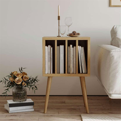 XJOYSL7921 DVD Storage Storage Rack Wooden Vinyl Record Cabinet Retro Sofa Sideboard Floor Small Bookcase CD Rack Tower