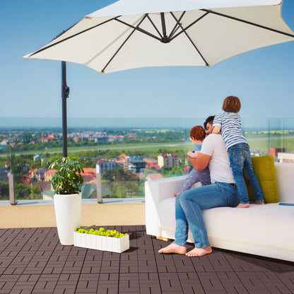 Goovilla Plastic Interlocking Deck Tiles, 27 Pack Outdoor Patio Flooring, 12"x12" Interlocking Decking Tile Outdoor All Weather Use, Waterproof Patio Pavers for Pool Balcony Backyard Porch, Dark Brown