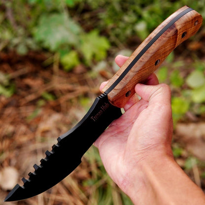 Fixed Blade Knife - 11.5” Handmade Tracker Knife with Bone Handle and Ferro Rod, Hunting Knife with Sheath, Full Tang Tactical Survival Knives for Men, 1095c High Carbon Steel for Camping, Hunting & Outdoor Use