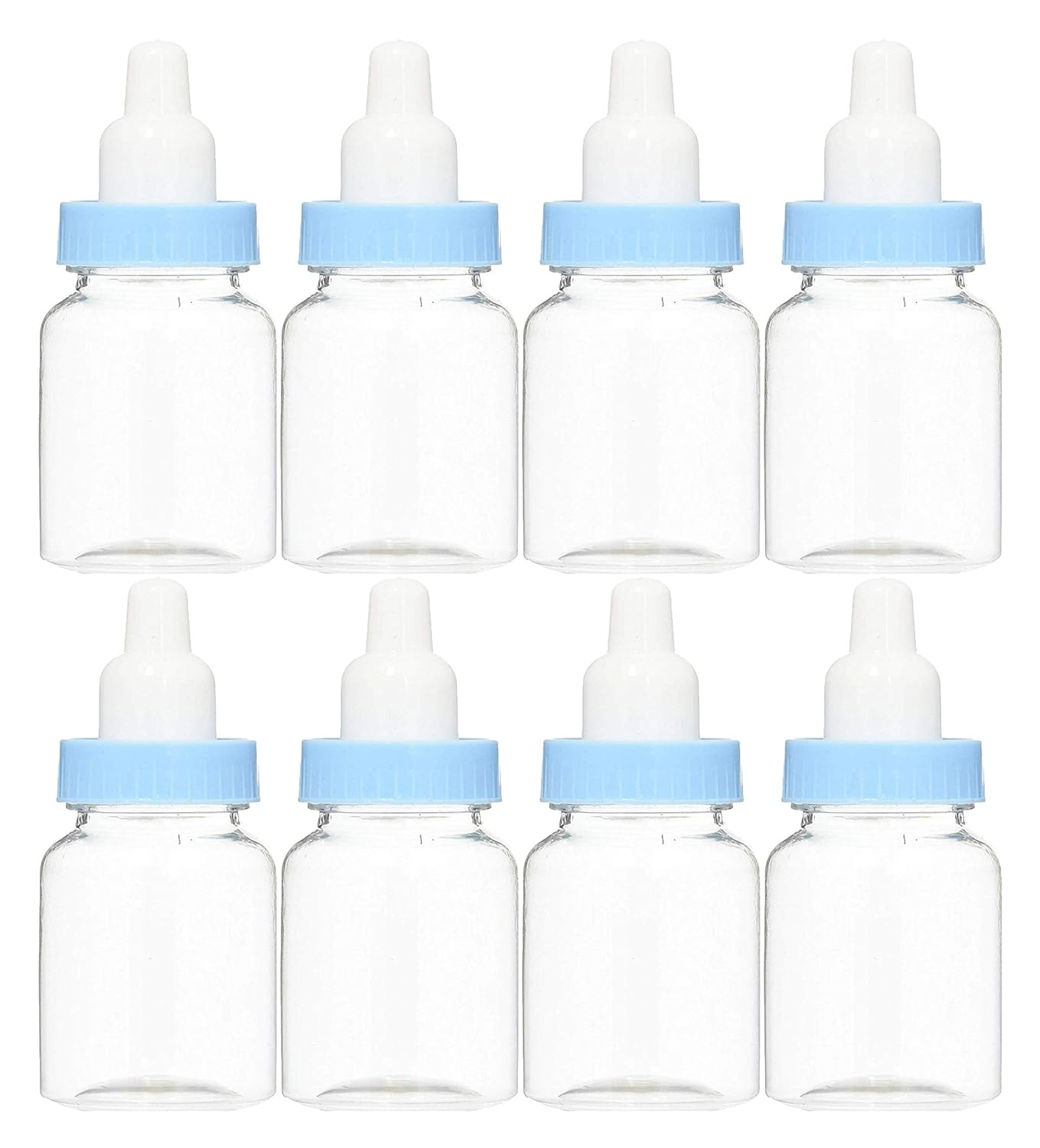 Baby Shower Favor - 36 Pack Mini Milk Bottle Party Gift Bag Boxes 1.5" x 3.5" - Baby Shower Candy Jar (Blue)