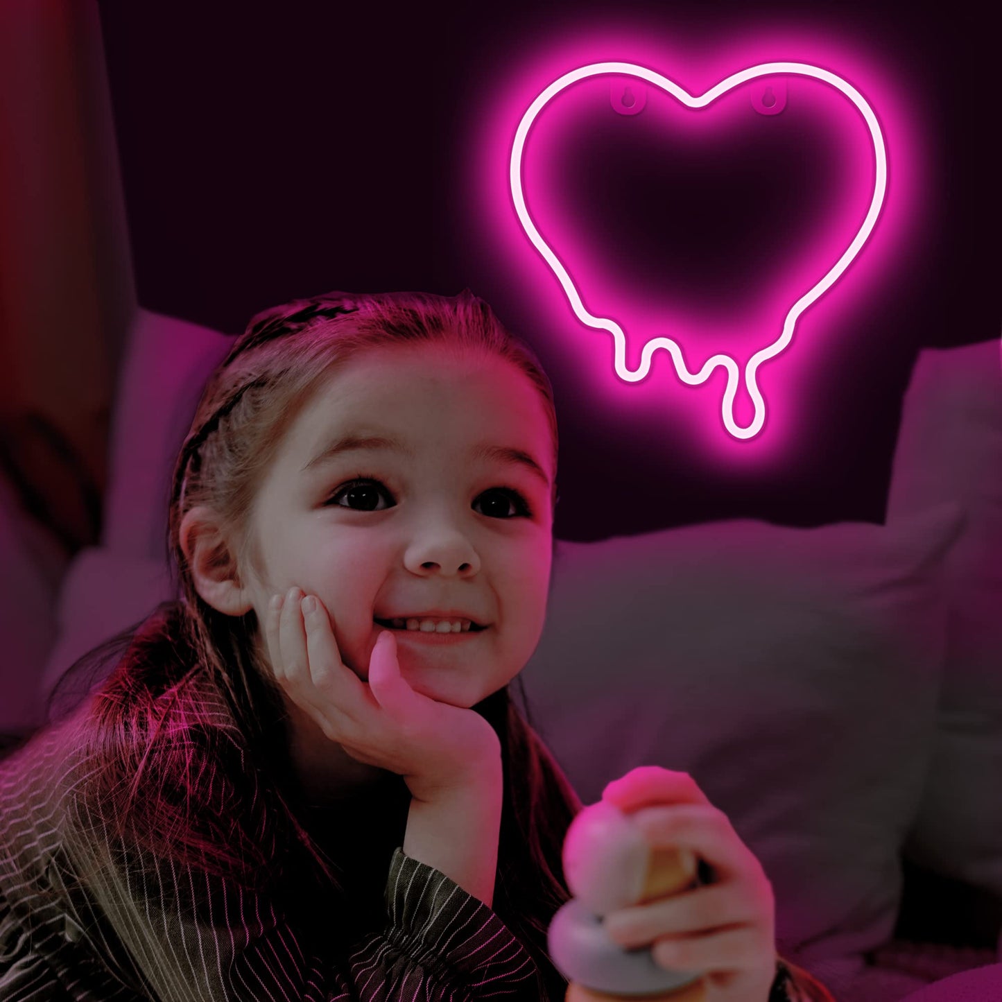 Lumoonosity Planet Neon Sign - USB Powered Saturn LED Light with On/Off Switch, Planet Led Sign for Wall Decor - Aesthetic Hanging Saturn Neon Light for Bedroom, Gaming Room