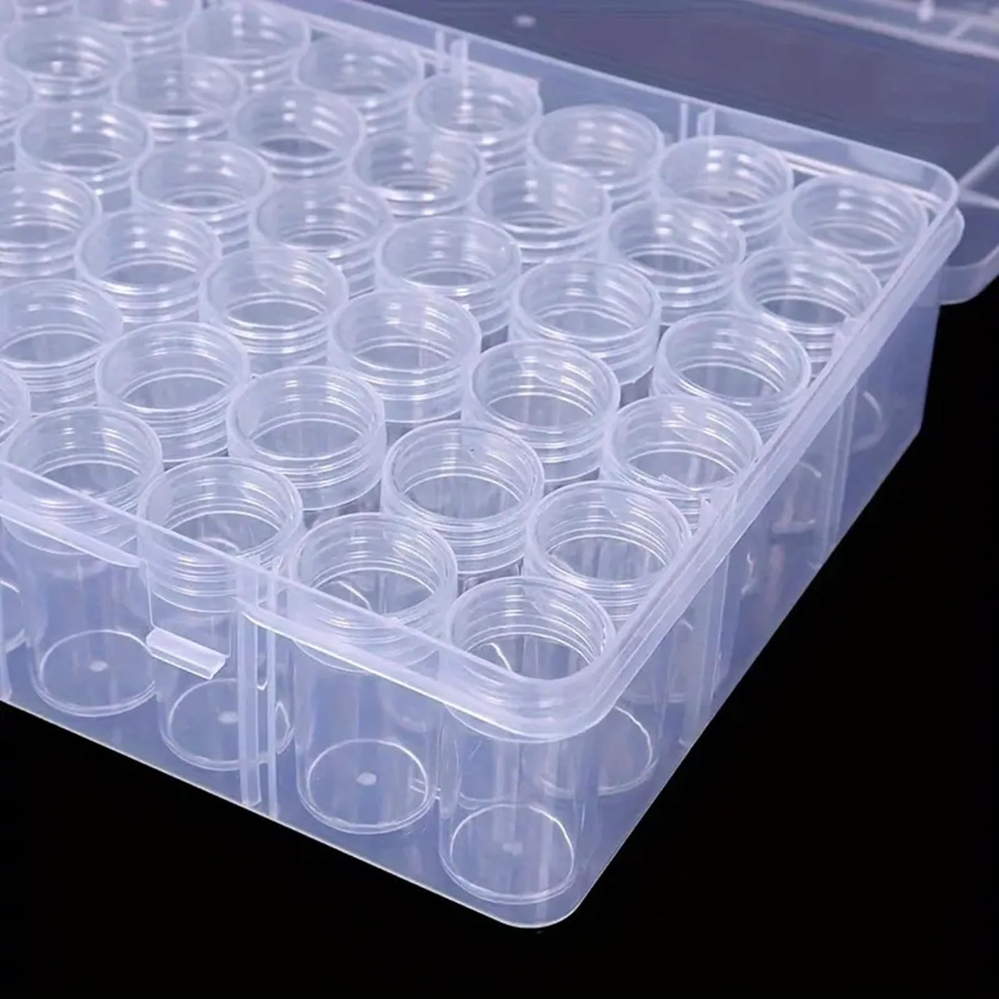 Huacan 60 Grids 5D Diamond Painting Box Storage Containers with Label Stickers for Beads Seeds Crafts