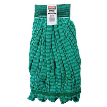 Rubbermaid Commercial Products Web Foot® Medium 20 Ounce Microfiber Tube Wet Mop 5" Headband Green for General Purpose Floor Cleaning Abrasive Cleaning and Heady-Duty Scrubbing