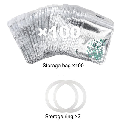antor 100 PCS Diamond Painting Beads Storage Bags, Reusable Diamond Art Storage Accessories Ziplock Pouches, Craft Supply Bead and Gem Organizer for DIY Projects
