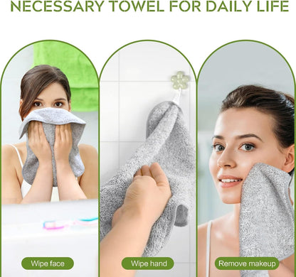 12Inch 12Inch 12 Pack SINLAND Microfiber Face Towels Ultra Soft Facial Washcloths Face Cloth x Grey, Gray