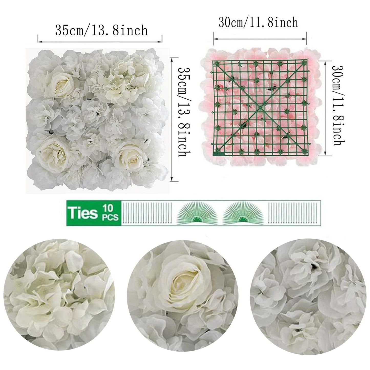 JIIPOREGJ Artificial Hedges Flowers Privacy Fence Screen Panels,for Backdrop Wedding Wall Decoration,Lightweight and Easy to Install,15pcs