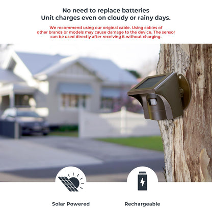 eMACROS Pro 3 Smart Solar Driveway Alarm System (2.4G Wi-Fi), App Push Notifications, 1/2 Mile (2600 ft) Wireless Range Motion Sensor & Plug-in Receiver, Weatherproof Property Alert (No Camera)