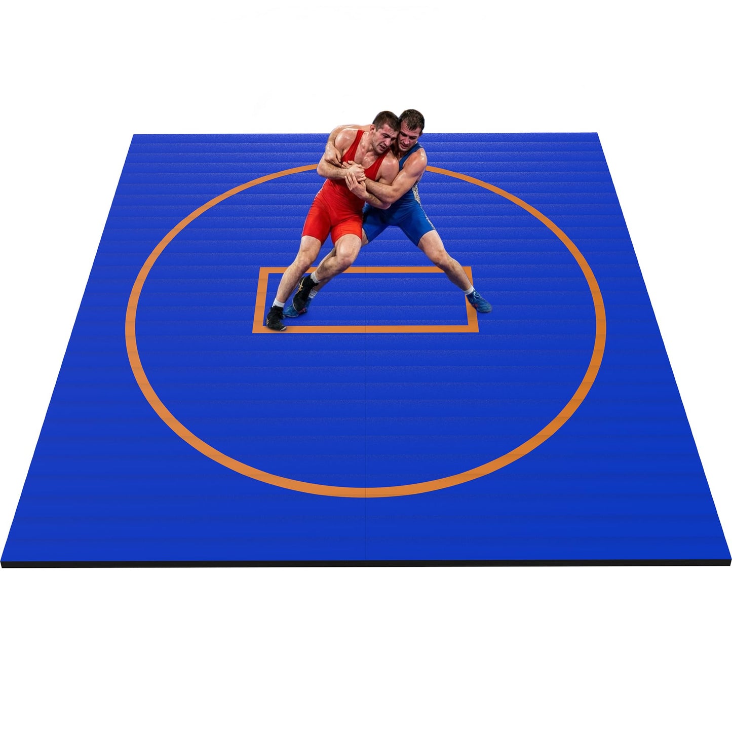 AORSUS 10ft x 10ft Wrestling Mat for Home, 1.25" High-Density EVA Foam Roll-Up Grappling Mat – Professional BJJ, MMA, Judo Training Surface – Portable Roll-Out Gymnastics Mat for Home Gym & Dojo, Blue