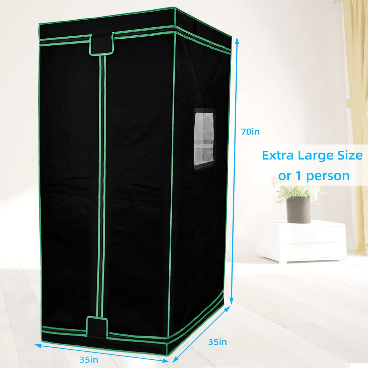 UTK Far Infrared Sauna, Full Size Portable Sauna with Natural Jade for Home Spa, One Person Infrared Sauna with Tourmaline Heating Foot Pad and Portable Sauna Chair for Relaxation Detox (104℉-141℉)