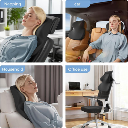1 Pack) BEBAS Car Headrest Pillow, Ergonomic Neck Pillow with Memory Foam, Enlarged Surface for Head Neck Shoulder