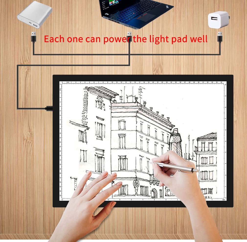 WELZK Light Board A3, 16.6×12.6inchs Light Pad, Side Button Design, 9 Levels/Stepless Dimming, Light Box Widely for Diamond Painting, Tracing, Weeding Vinyl etc.