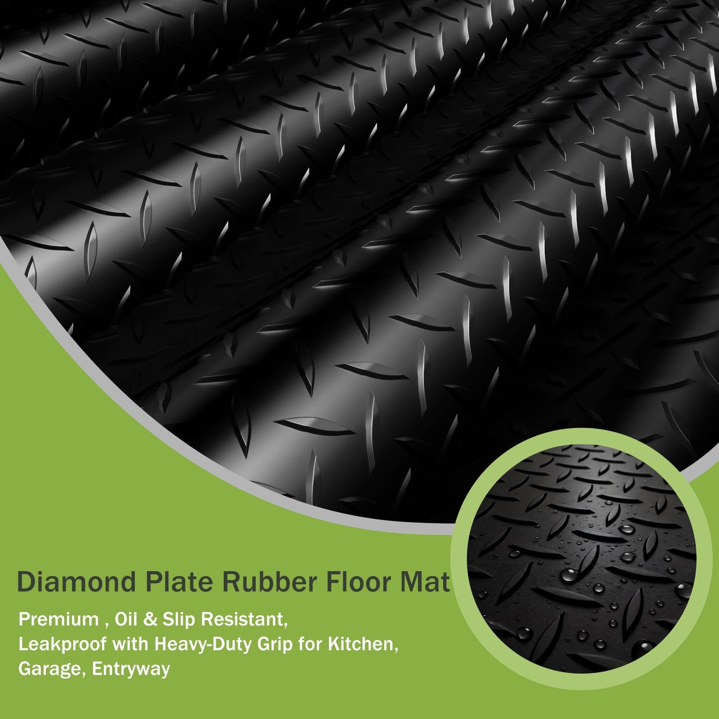 FomanXtre 10x20 FT Garage Floor Mat, 2.8mm Thickened Flooring Roll for Under Car Diamond Plate PVC Rubber Mat with 20 Pcs Tapes, Non-Slip Floor Mat for Garage, Warehouse, Gyms, Trailer, Black