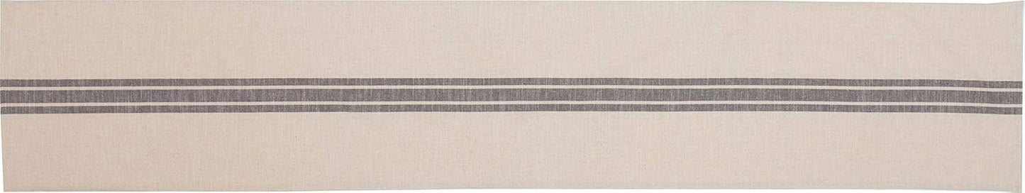 Market Place Gray Grain Sack Stripe Table Runner, 13" x 72", Farmhouse Style Gray and Cream Tabletop D cor