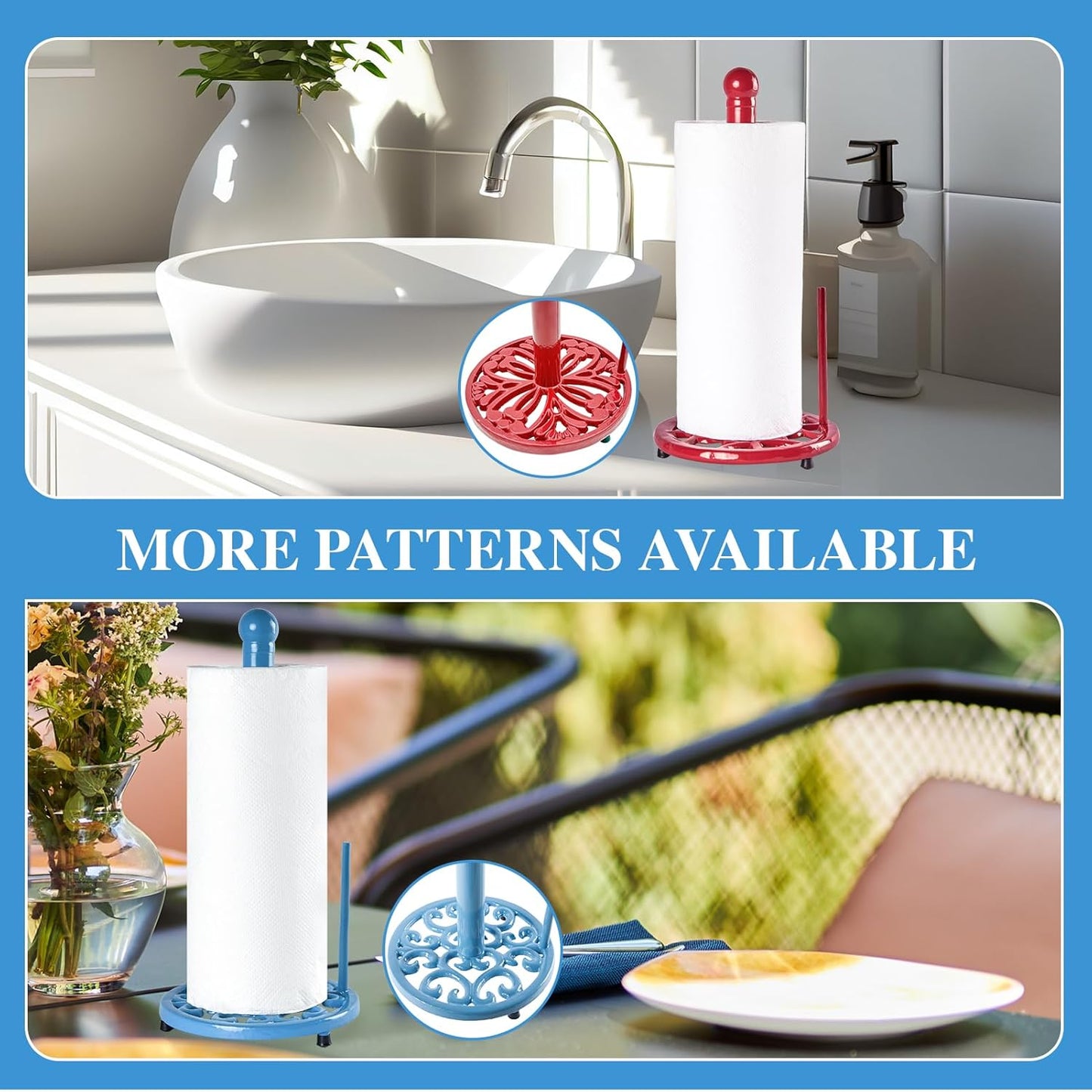 Countertop JOGREFUL Paper Towel Holder Stand, Cast Iron Kitchen Paper Towel Vintage Stand with Weighted-Base, Bathroom