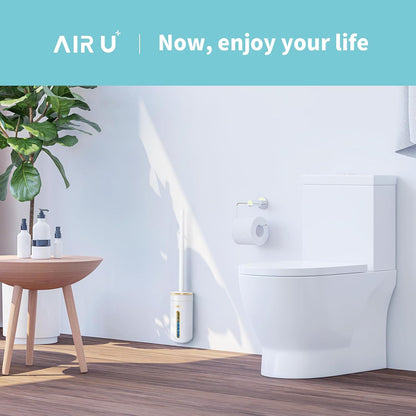 24 Count 1 1 1 (1 24) AIR U+ Disposable Toilet Brush, Toilet Bowl Cleaning System with Wand Refill, Clean Brush Starter