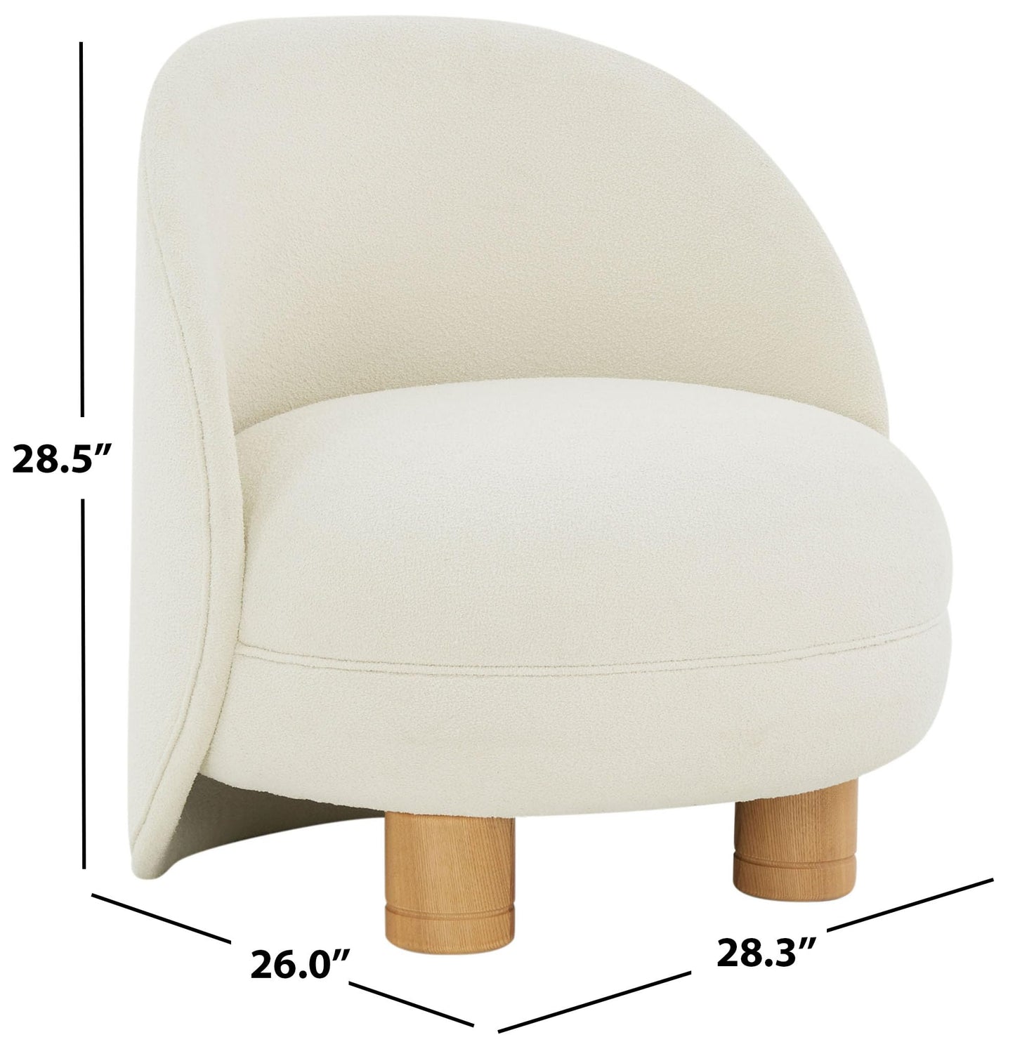 SAFAVIEH Couture Collection Gracelyn Ivory Boucle/Natural Accent Chair (Fully Assembled)