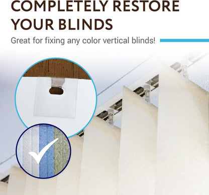 IMPRESA Vertical Blind Repair Tabs Kit, 20 Clear Stick-On Sets & 2 Alcohol Wipes