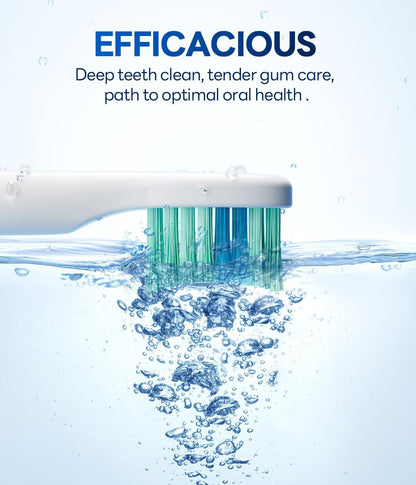 Bymore Electric Toothbrush for Adults,Travel Sonic Toothbrush with 8 Replacement Heads, Ultra Clean Rechargeable Toothbrush Portable One Charge for 330days 5 Modes 2mins Timer-Black