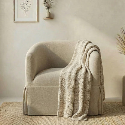 Swivel Accent Chair, 360 Degree Performance Fabric Armchair Modern Barrel Chairs Armchair for Living Room Bedroom Home and Office,Taupe