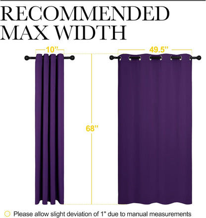 NICETOWN Blackout Draperies Curtains - Thermal Insulated Triple Weave Panels, Set of 2 (55 x 68 inches, Royal Purple)