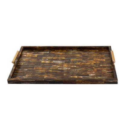 Elk Home Decorative Horn Tray - Brass - Transitional Lodge Style Home Décor