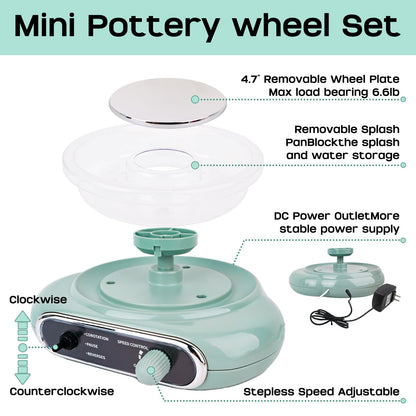 Pottery Wheel,mini Pottery Wheel for Kids,Kids Pottery Wheel kit,Ages 4-8 Crafts Kits for Kids Ages 8-12,Sculpting Clay Tools & Arts Supplies Arts