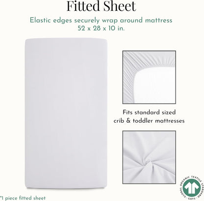 1 Evolur Piece Rock Grey Full Crib Solid Fitted Sheet, Fitted Crib Sheet for Standard Crib and Toddler Mattress, Soft