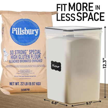WHITE FEATHER SUPPLIES 8.5L/287Oz Extra Large Airtight Food Storage Containers (2 PC) with Lids, Kitchen and Pantry Organization Containers for Baking Supplies, Cereal, Flour, Sugar, Rice (BPA Free)