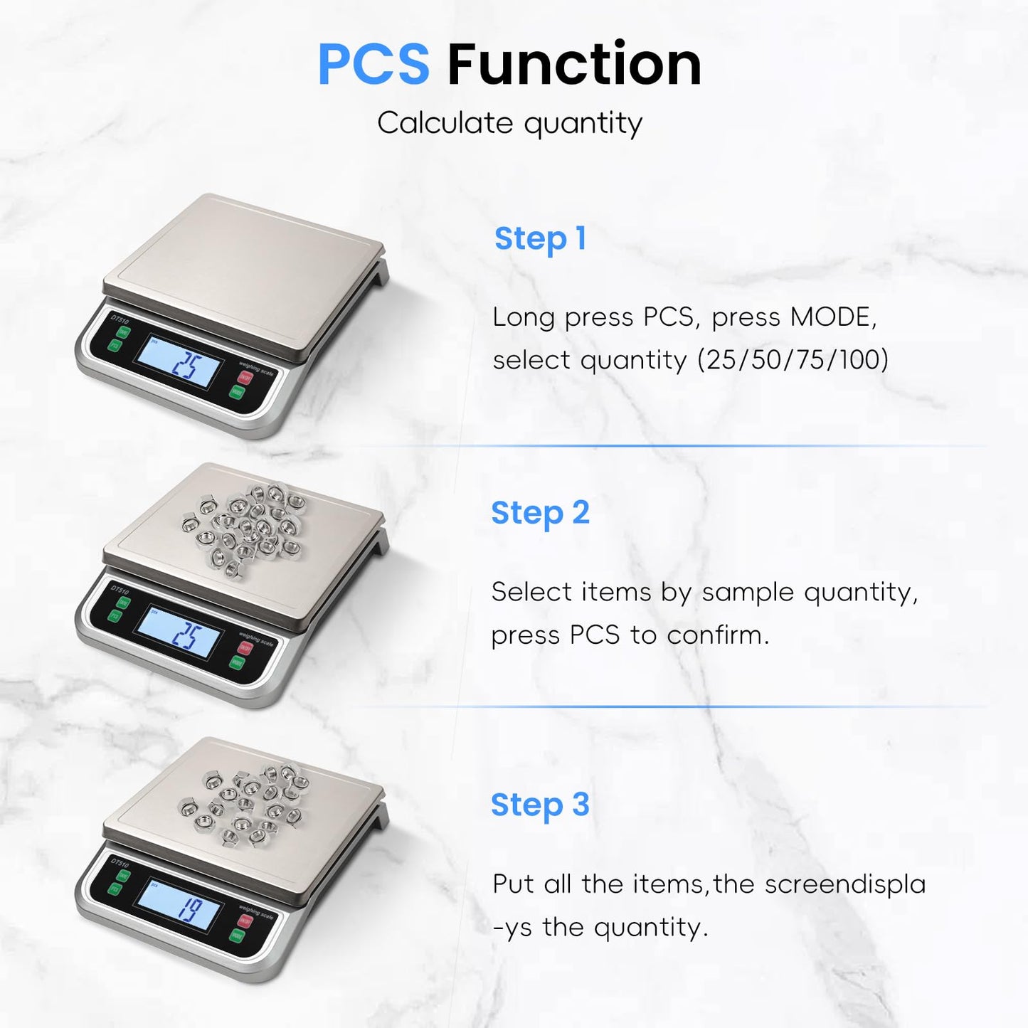 LNXDMWMS 88lb/40kg Food Scale with 6 Unit Stainless Steel Commercial Kitchen Scale, with Full View LCD Display Large Kitchen Scale with Tare and Pcs Funtion for Baking, Cooking, Flour, Fruits Silver