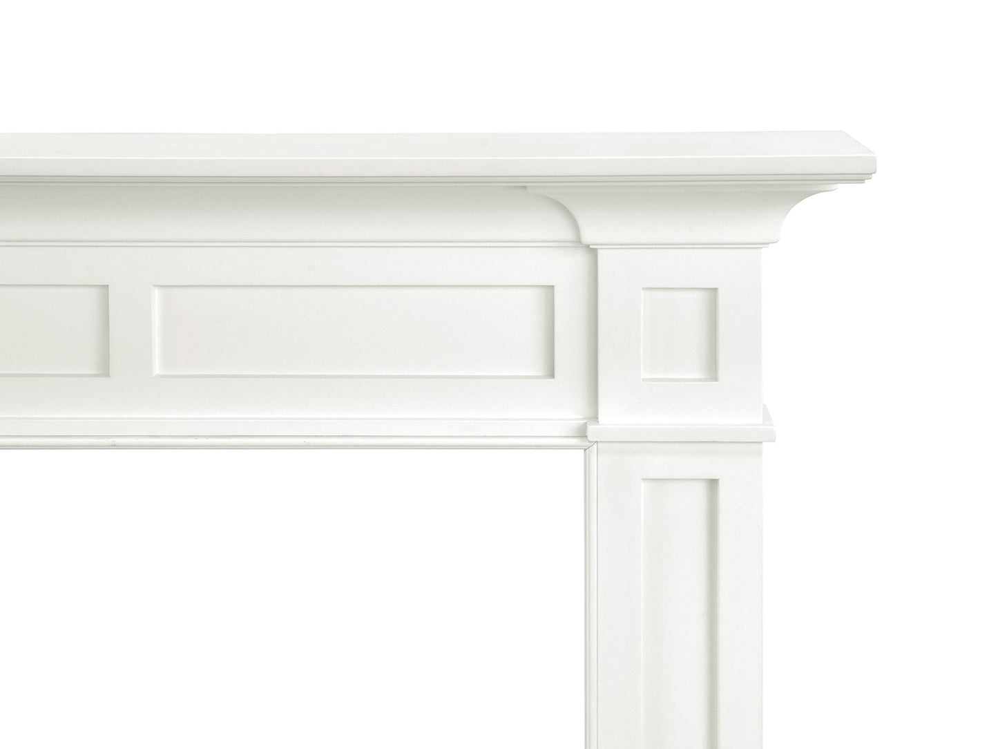 Pearl Mantels ARYB56515 Furniture for Your Fireplace, Premium Grade A MDF Mantel Surround, Crisp White Paint, Interior Opening 56" W x 42" H