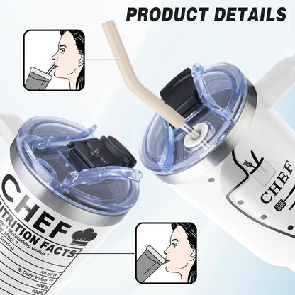 Chef Gifts for Men Women, 40 oz Coffee Tumbler, Culinary Gift Ideas for Chefs and Cooking Lovers