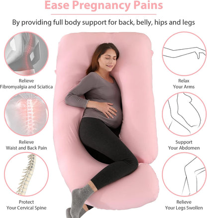 Victostar U-Shaped Pregnancy Pillow - 57 Inches Full Body Support for Back, Hips, Legs & Belly