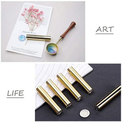 CRASPIRE Mini 15mm Wax Seal Stamp Brass Olive Leaf Rosemary Vintage 2 Sides Pattern Mini Wax Stamp for Wedding Invitations Envelopes Halloween Christmas Thanksgiving Gift Packing