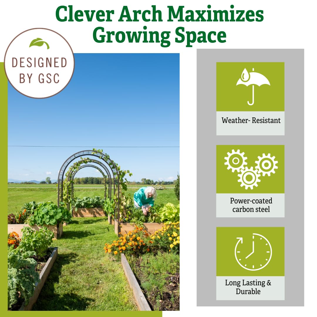 Gardener’s Supply Company Arch Trellis | Garden Arbor fits 2' x 4' Elevated Planter Boxes for Climbing Plants, Vegetables and Flowers | Decorative Outdoor Gardening Landscape