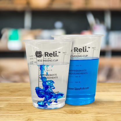 Reli. (120 Pcs) 8 oz Paint Mixing Cup/Resin Mixing | Disposable Measuring Cups | Clear Plastic Measure | Use for Paint, Epoxy Resin, Pigments