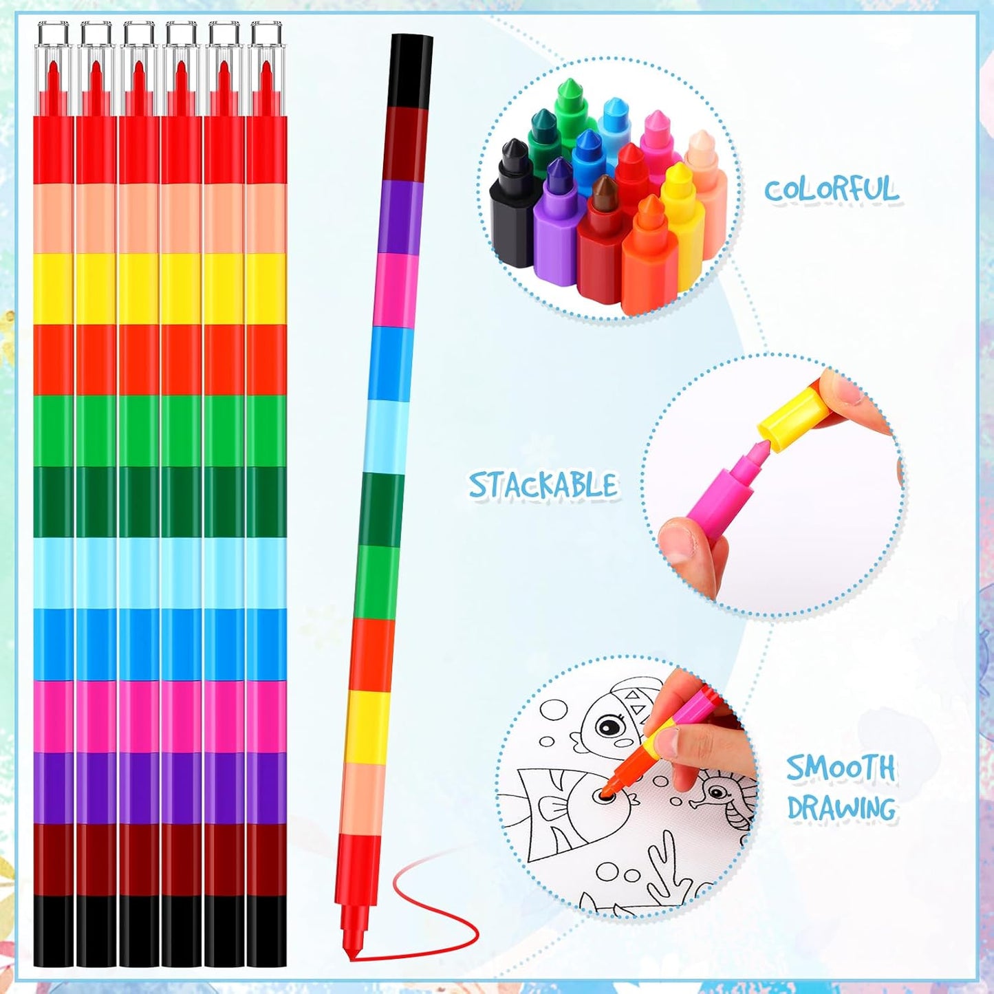 48 Chunful Pieces Coloring Goodie Gift Bags for Kids Birthday Party Reusable Coloring Tote Bags Cute Cartoon Colorful