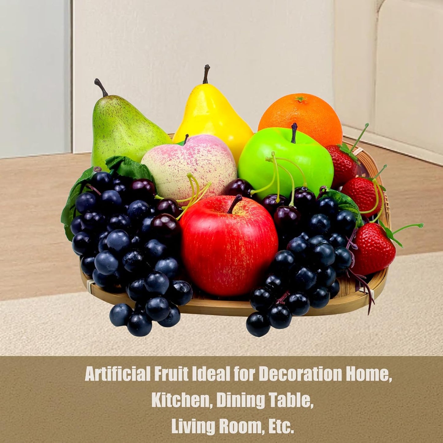 16 Pack, Pcs Fake Fruits Artificial Fruits for Decoration Kitchen Home, Display Fruits for Dining Table Decor