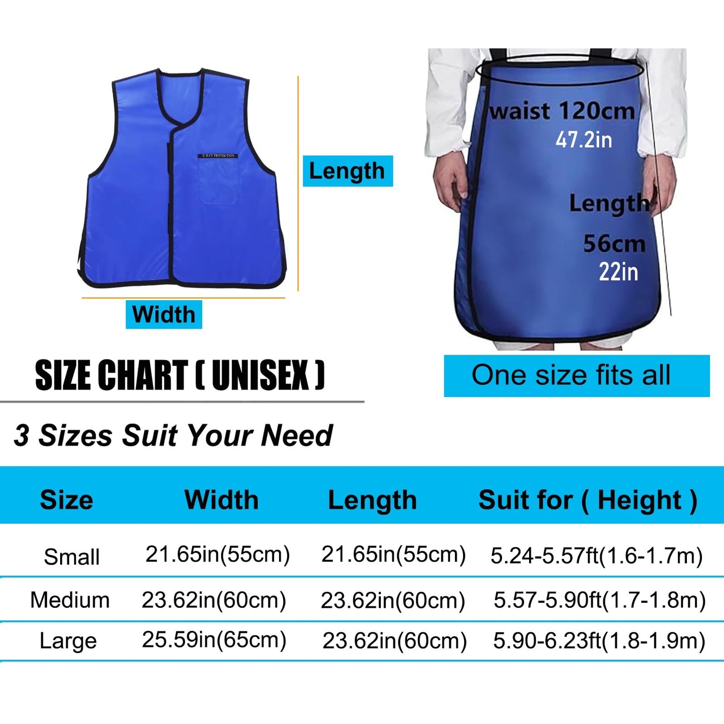 Pink X-ray Protective Lead Skirt Vest Suit, 0.35mmpb Lightweight Soft Radiation Shielding Adjustable Lead Apron(Large)