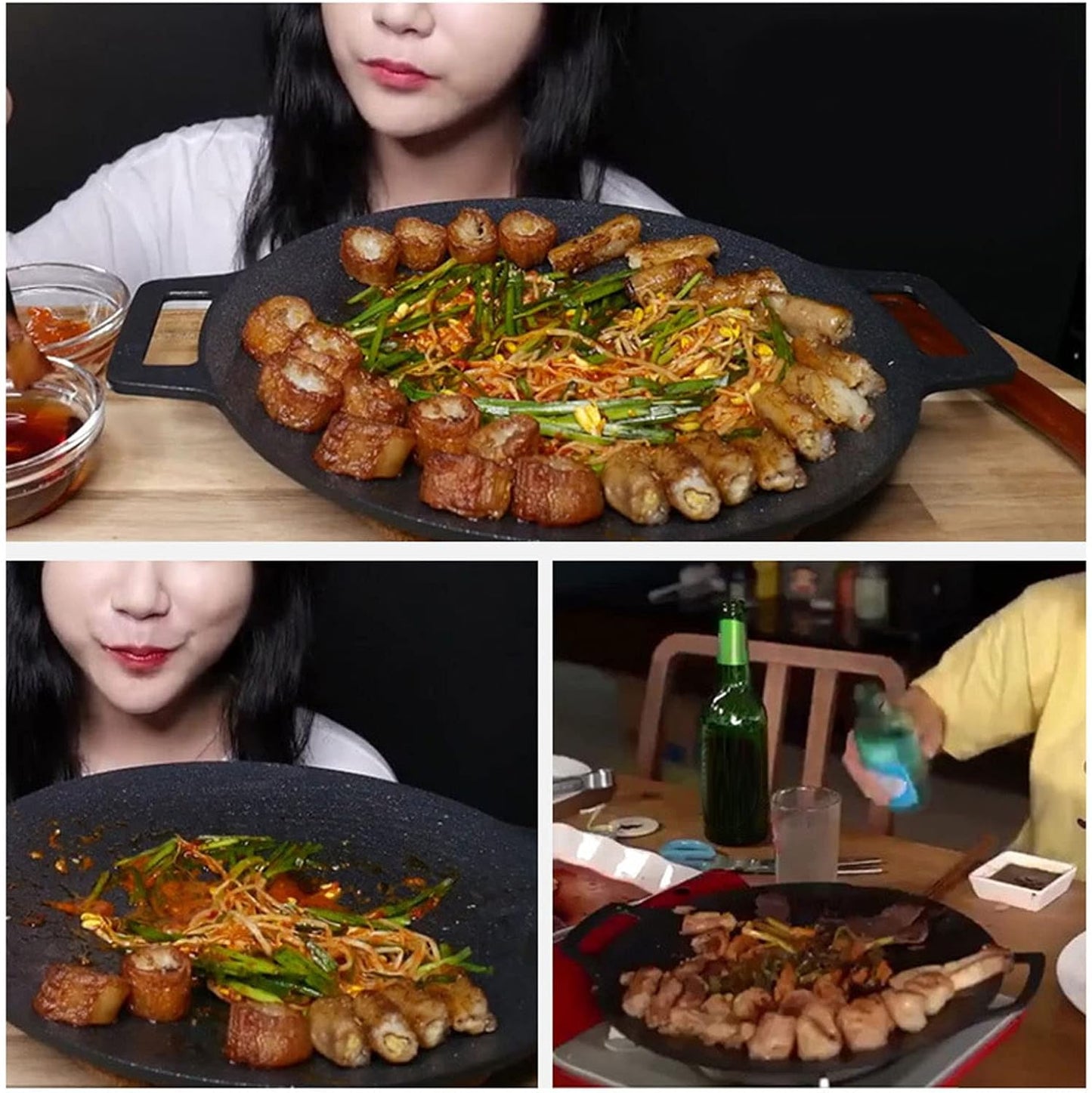 Nonstick Grill Pan, Induction Stove Top Grill Plate, Korean BBQ Round Griddle for Home, Outdoor, Camping