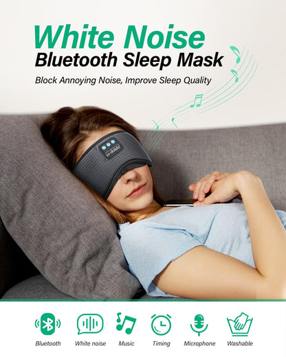 LC-dolida Sleep Headphones, White Noise Bluetooth Sleep Mask 3D Wireless Timing Eye Mask for Sleeping, Sleep Mask with Bluetooth Headphones for Side Sleepers Travel Yoga, Cool Gadgets for Men Women