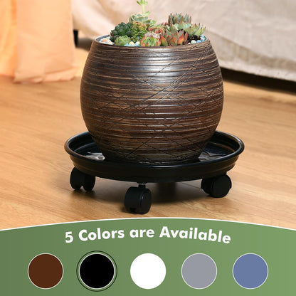 5 Packs 11.8" Plant Caddy With Wheels Plastic Rolling Stands Heavy-Duty Dolly With Casters Indoor Outdoor Wheeled