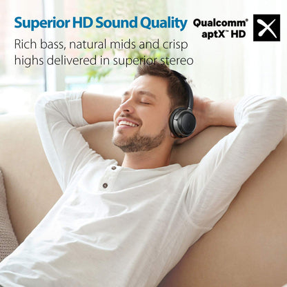 Avantree Bluetooth 5.0 Headset with Microphone for Computer PC Laptop, aptX HD Music Sound, Low Latency Wireless Headphones with Boom Mic for Remote Work Home Office, Skype, Calls, TV - Alto Clair