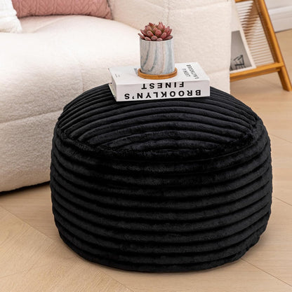 20x20x12 Inches Asuprui Pouf Ottoman Unstuffed Ottoman Foot Rest Floor Pouf Round Bean Bag Chair Foldable Floor Chair